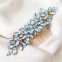 Enya Pale Blue And Gold Crystal Hair Comb, thumbnail 1 of 6