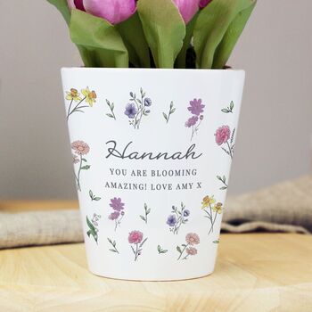 Personalised Wild Flowers Plant Pot, 2 of 3