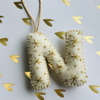 Alphabet Embroidered Felt Decoration, 7 of 7