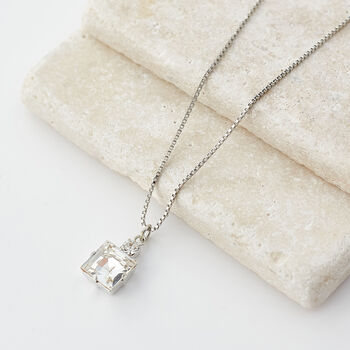 Silver Square Swarovski Crystal Necklace, 3 of 3