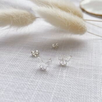 Sterling Silver Butterfly Stud Earrings – Sentimental Mother’s Day Jewellery Gift For Mum, 3 of 11