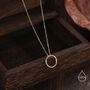 Sterling Silver Minimal Skinny Circle Pendant Necklace, thumbnail 4 of 12