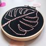 Velvet Monstera Leaf Botanical Embroidery Hoop, thumbnail 2 of 5