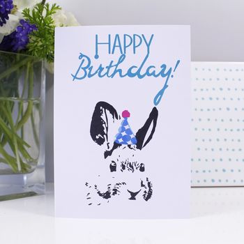 'Happy Birthday' Rabbit Party Hat Card, 2 of 2