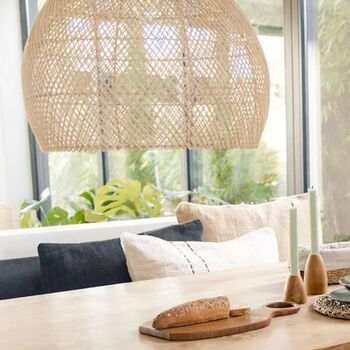 Large Dome Rattan Lampshade, 5 of 6