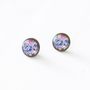 Violet Flower Earrings, thumbnail 3 of 9