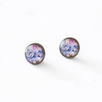 Violet Flower Earrings, 3 of 9