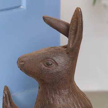 Country Style Bunny Cast Iron Door Stop, 4 of 11
