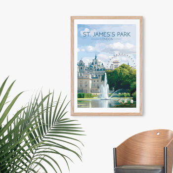 St James's Park London Travel Poster Art Print, 4 of 8