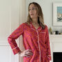 Summer Meadow Magenta And Orange Cotton Pyjamas, thumbnail 5 of 6