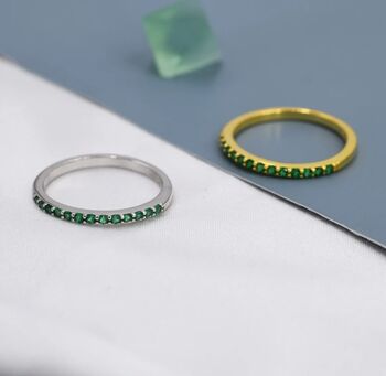 Emerald Green Half Eternity Ring, 6 of 11