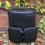 Large Genuine Leather Black Business Backpack, thumbnail 1 of 4