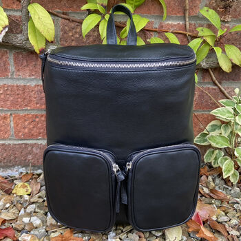 Large Genuine Leather Black Business Backpack, 2 of 5