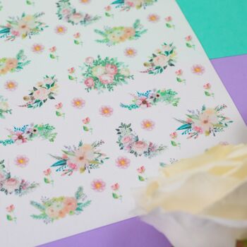 Watercolour Floral Themed A4 Icing Sheet, 5 of 5