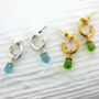 Sterling Silver And Gold Vermeil Gemstone Mini Hoops, thumbnail 11 of 12