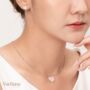Enamel Bodhi Leaf Gold Vermeil, Sterling Silver Necklace, thumbnail 6 of 9