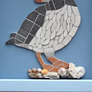 Handmade Framed Puffin Coastal Bird Mosaic Picture, 4 of 4
