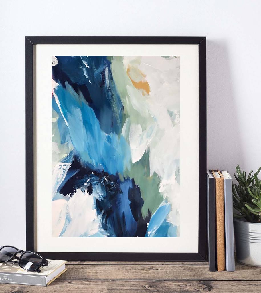 Abstract 70 Blue Abstract Wall Art Print A3 A4 A5 Size By Abstract ...