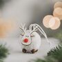 Cute Christmas Pom Pom Elk Decoration, thumbnail 9 of 9