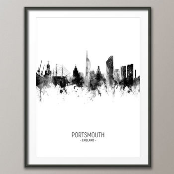 Portsmouth Skyline Portrait Print And Box Canvas, 4 of 5