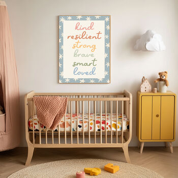 Blue Star Affirmations Nursery Quote Art Print, 2 of 3