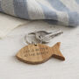 'Life Is Better At The Beach' Oak Fish Keyring, thumbnail 1 of 2