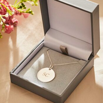 Personalised Birth Flower Sterling Silver Disc Necklace, 4 of 5