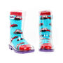 Squelch Transparent Wellies And Three Sock Set Fox, thumbnail 6 of 7
