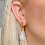 Chunky Pearl Hoop Earrings With Detachable Charm, thumbnail 1 of 5