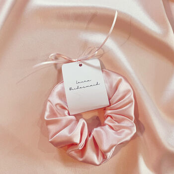 Personalised Tag Bridesmaid Silk Scrunchie, 4 of 8