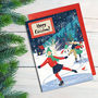 Ice Skating Nordic Christmas Card, thumbnail 1 of 2