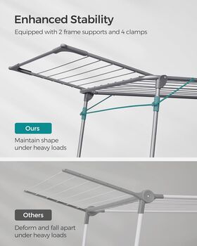 Clothes Drying Rack Space Saving Winged Clothes Airer, 5 of 12