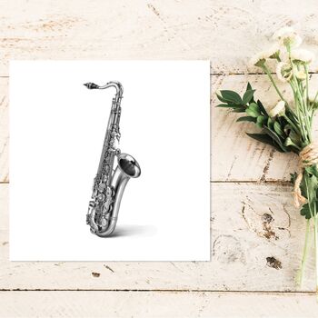 Saxophone – Hand Drawn Music Greeting Card Illustration, 3 of 6