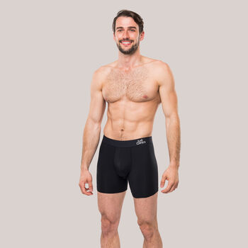 Super Soft Boxer Briefs With Pouch, Black, Three Pack, 2 of 5