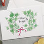 'Merry And Bright' Ivy Wreath Christmas Card, thumbnail 3 of 3
