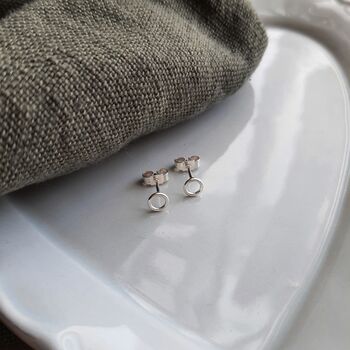 Small Sterling Silver Circle Studs, 5 of 6