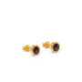 Birthstone Stud Earrings January: Garnet Gold Vermeil, thumbnail 2 of 4