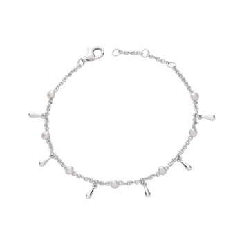 925 Sterling Silver Royal Pearl Anklet, 2 of 2
