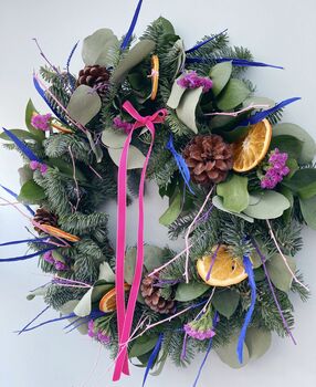 Bright Colourful Fresh Christmas Wreath, 2 of 3