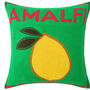 Amalfi Green Lemon Cushion Cover 45x45, thumbnail 3 of 3