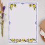 A4 Letter Writing Paper With Mediterranean Lemon Border, thumbnail 1 of 4