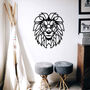 Geometric Lion Head Wooden Wall Art Home Room Decor, thumbnail 1 of 9