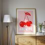 Cherry Print, Cherry Poster, Home Decor, Retro Art Posters, thumbnail 2 of 6
