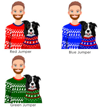 Personalised Dog Dad Christmas Jumper Decoration, 2 of 11