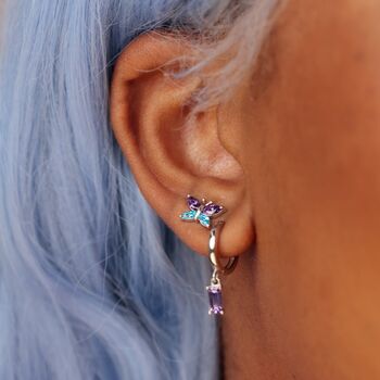 Colour Pop Butterfly Stud Earrings, 6 of 9