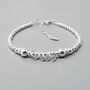 40th Birthday Beaded Rings Bracelet, Sterling Silver, thumbnail 2 of 3
