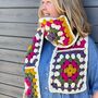 Granny Square Scarf 100% Merino Crochet Kit, thumbnail 3 of 6