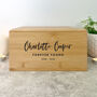 Personalised Bamboo Urn For Cremation Ashes Modern Script Design, thumbnail 9 of 12
