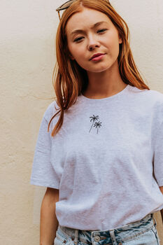 Embroidered Palm Tree T Shirt, 6 of 6