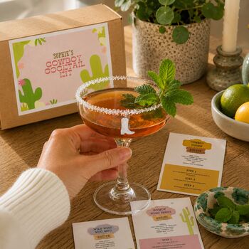 Personalised Country And Western Cowboy Cocktail Glass Gift Set, 2 of 12